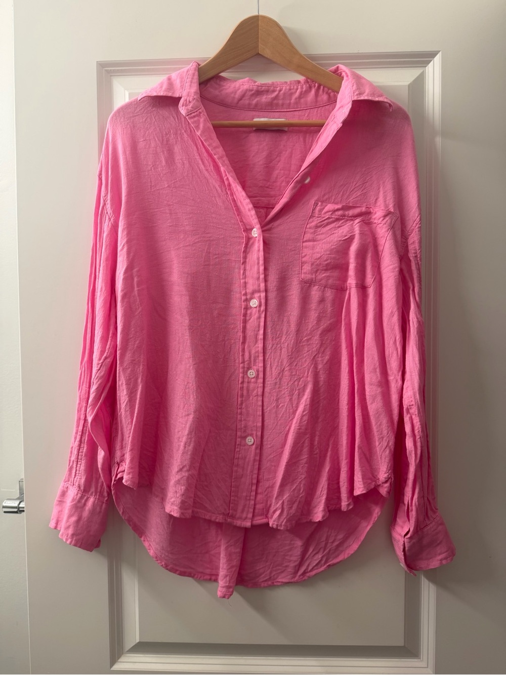 Sonoma Pink Linen blend Women's Button-Down Shirt